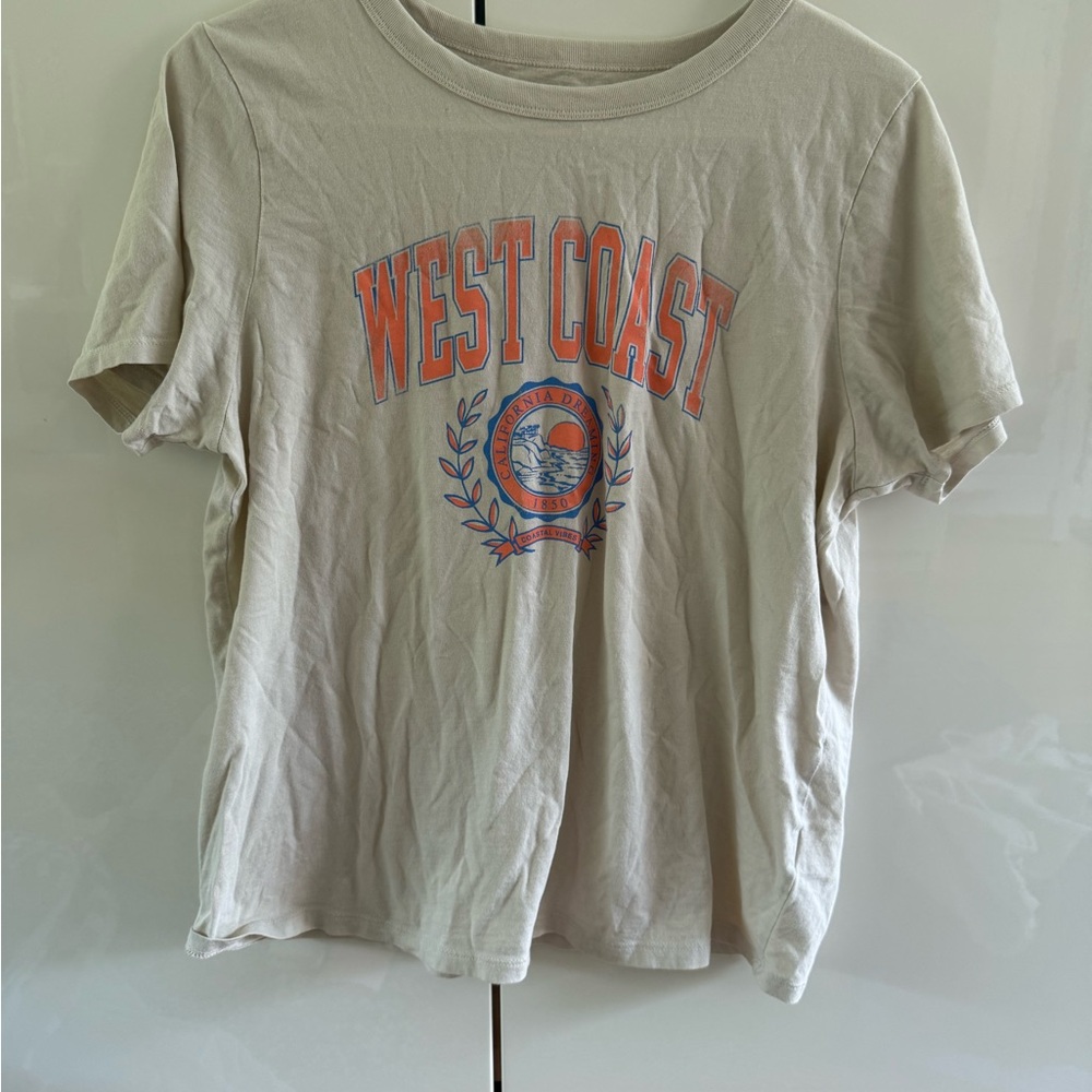 Old Navy Tan Graphic Tee Relaxed Fit